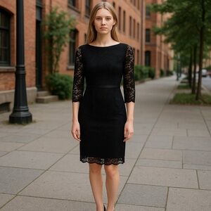 The Limited Lace Sheath Black Dress in Size 4